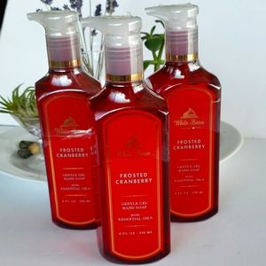 3 White Barn FROSTED CRANBERRY Gentle Gel Hand Soap